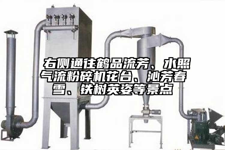  右側(cè)通往鶴品流芳、水照氣流粉碎機花臺、沁芳春雪、鐵樹英姿等景點